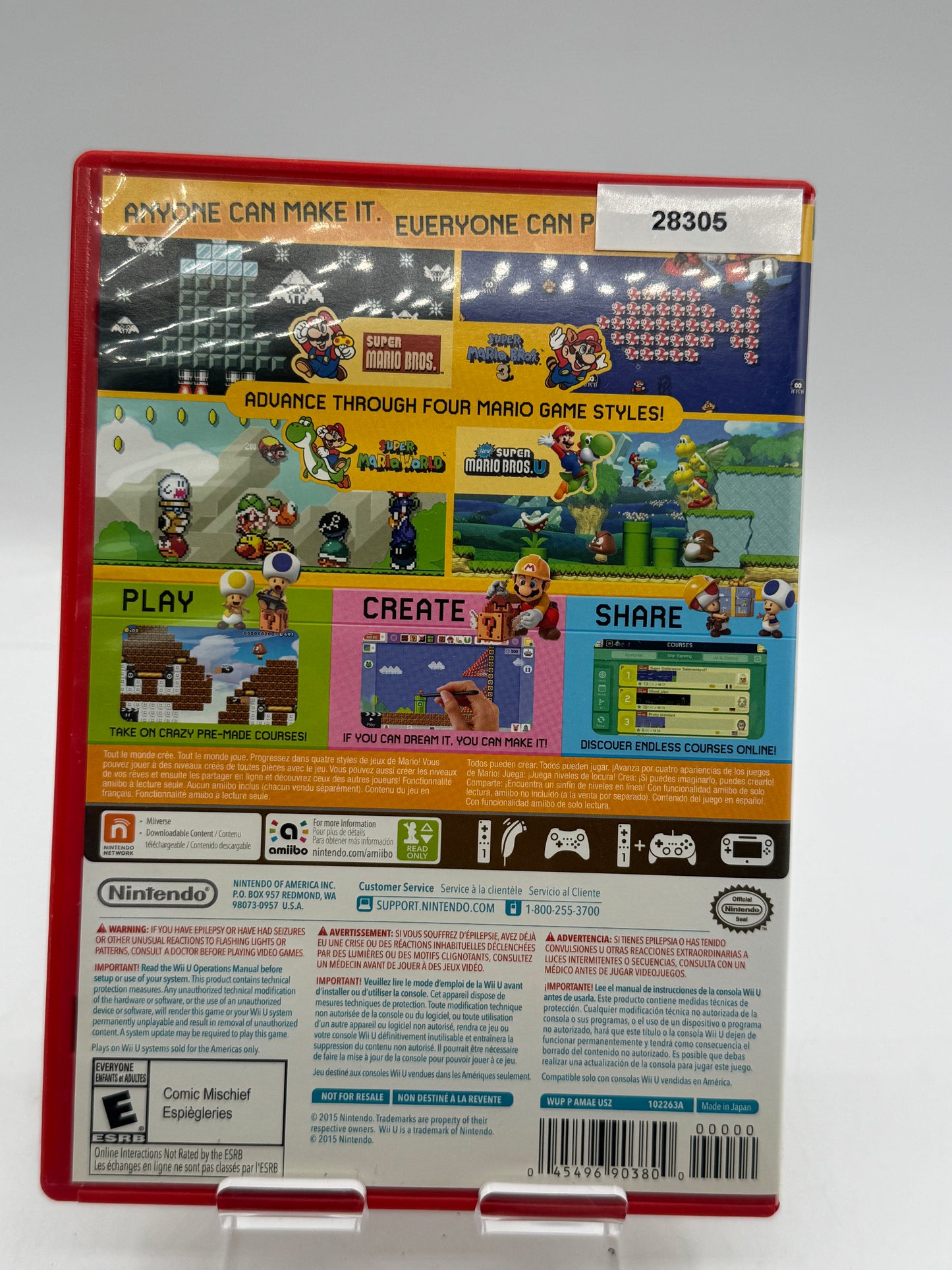 Wii U Super Mario Maker Video Game - Free Shipping!