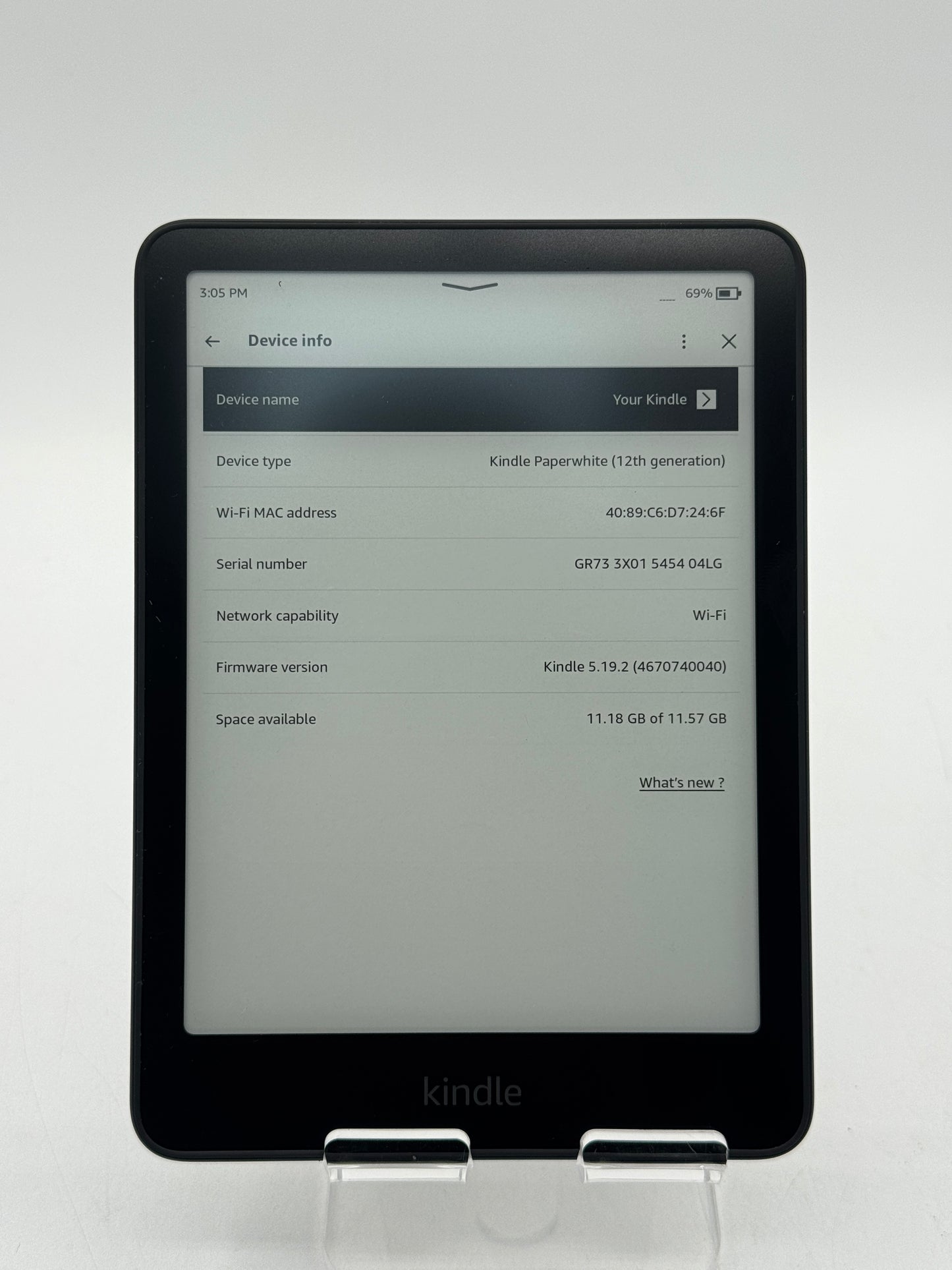Amazon Kindle Paperwhite 12th Generation 7" 16GB Black Great Condition Free Shipping