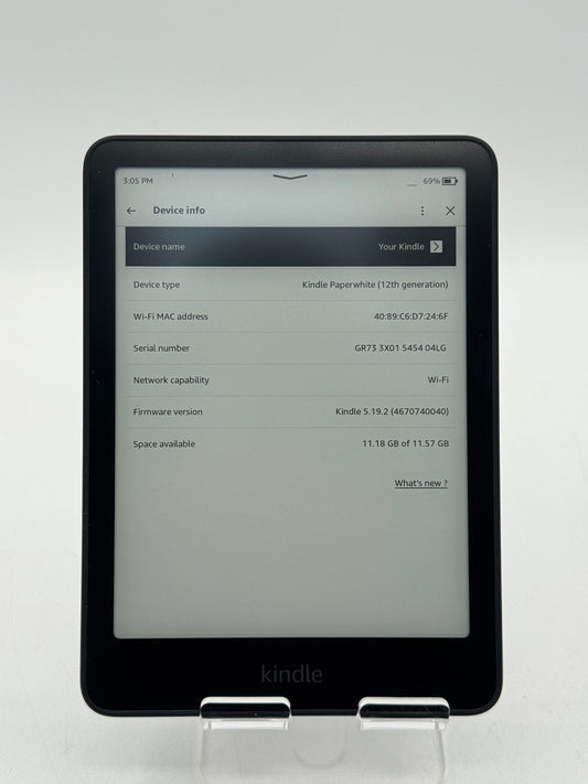 Amazon Kindle Paperwhite 12th Generation 7" 16GB Black Great Condition Free Shipping