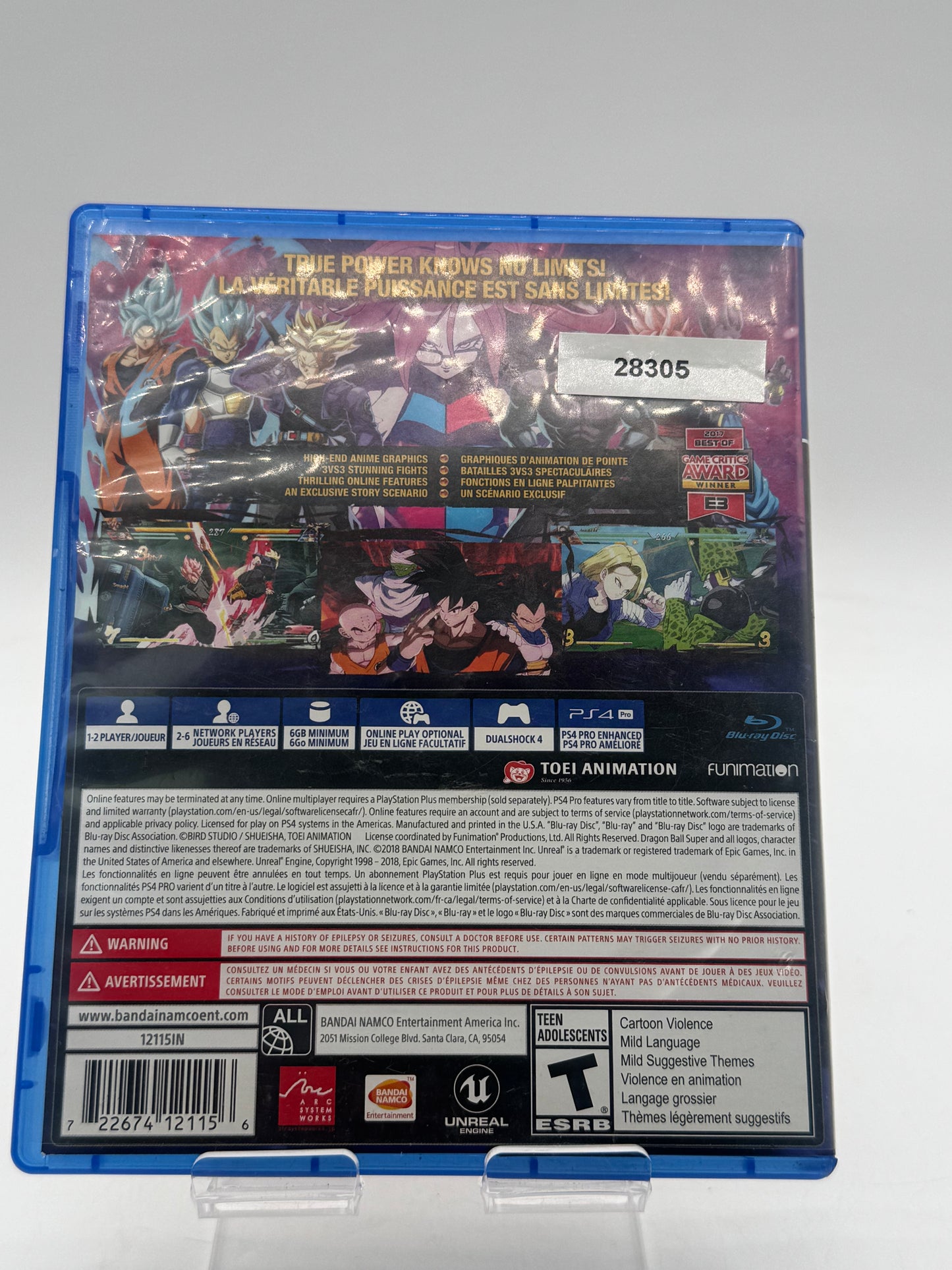 Playstation 4 Dragon Ball FighterZ Video Game with Box Used - FREE SHIPPING!