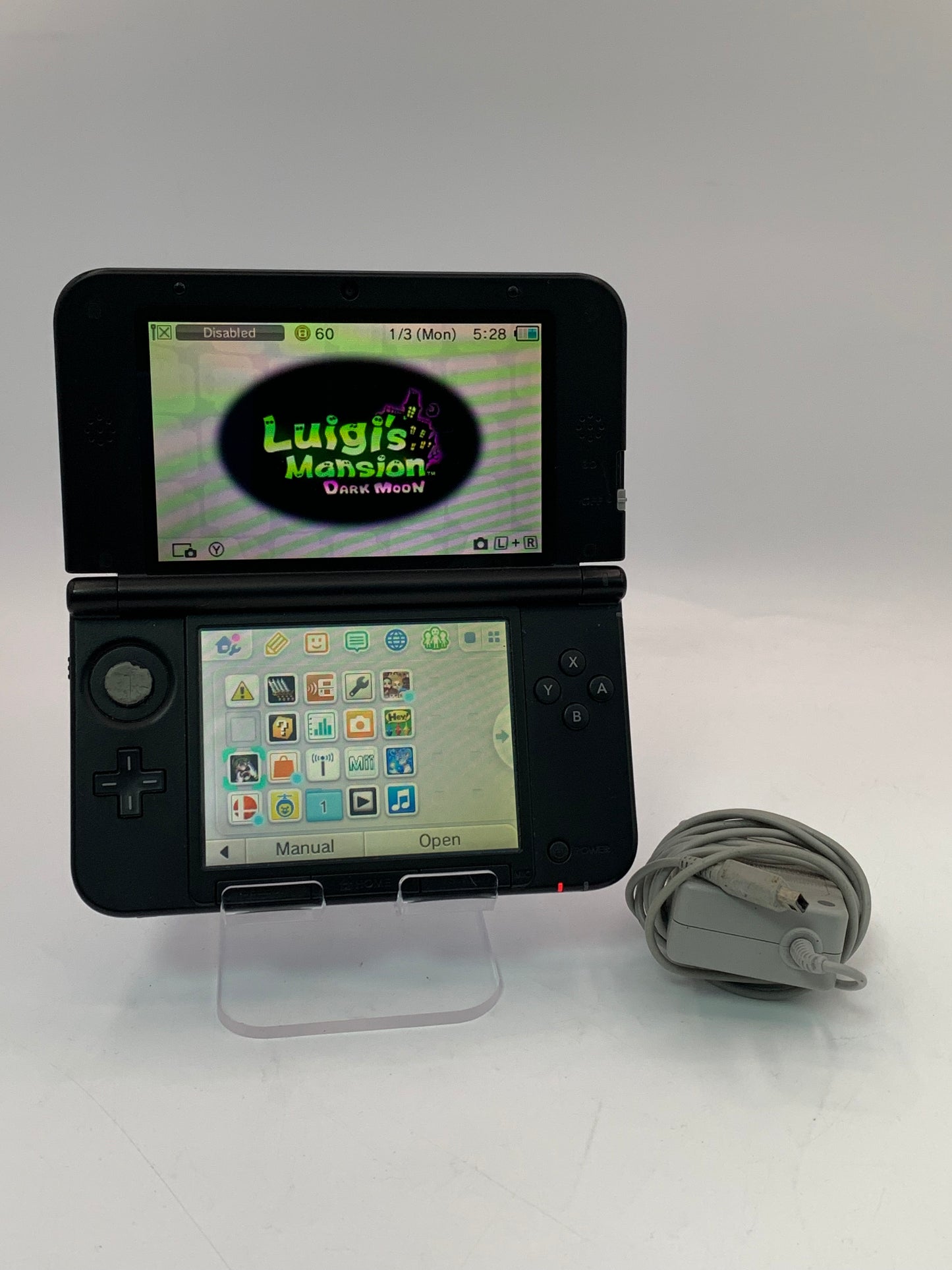 Nintendo 3DS XL SPR-001 USA Handheld Console Blue Black w/ Charger Tested