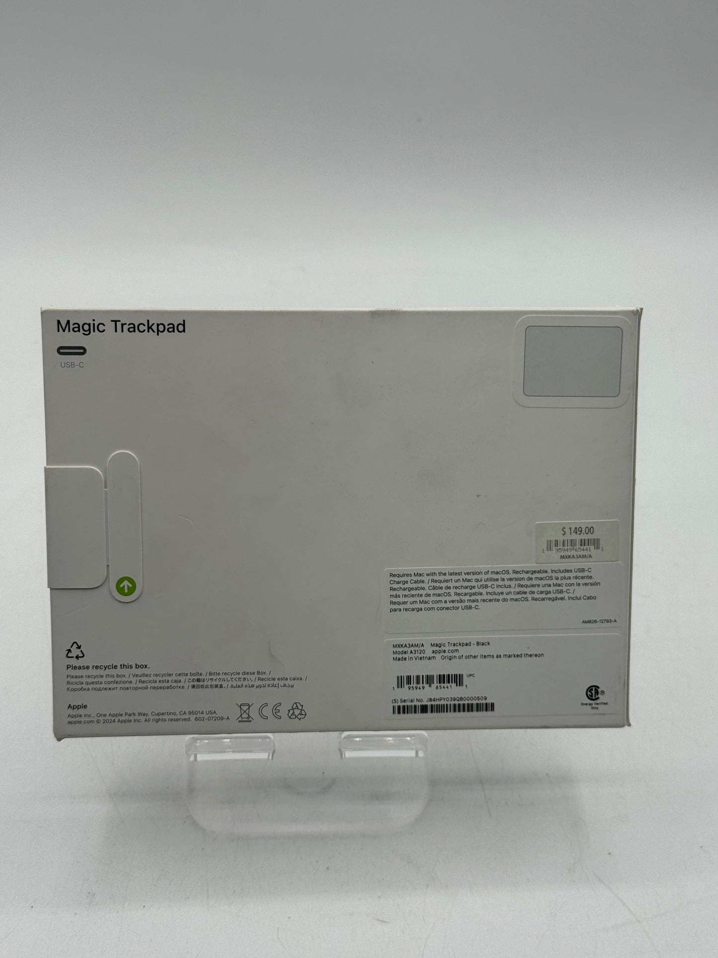 Apple Magic TrackPad Black USB-C A3120 MXKA3AM/A SEALED! Free Shipping