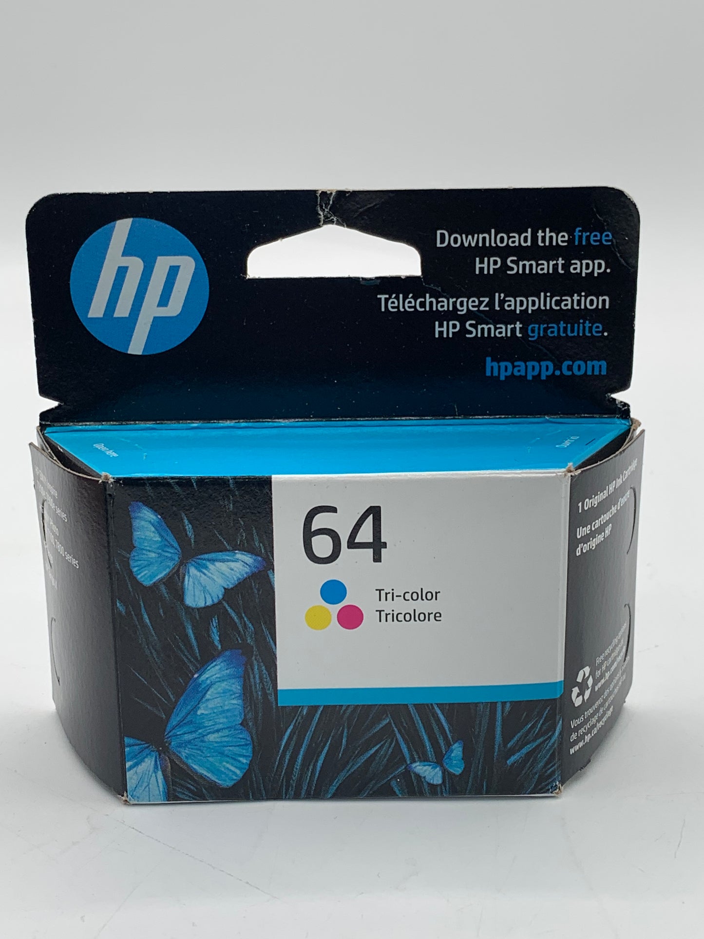 HP 64 Tri-Color Printer Ink Cartridge Multi-Colored New In Box