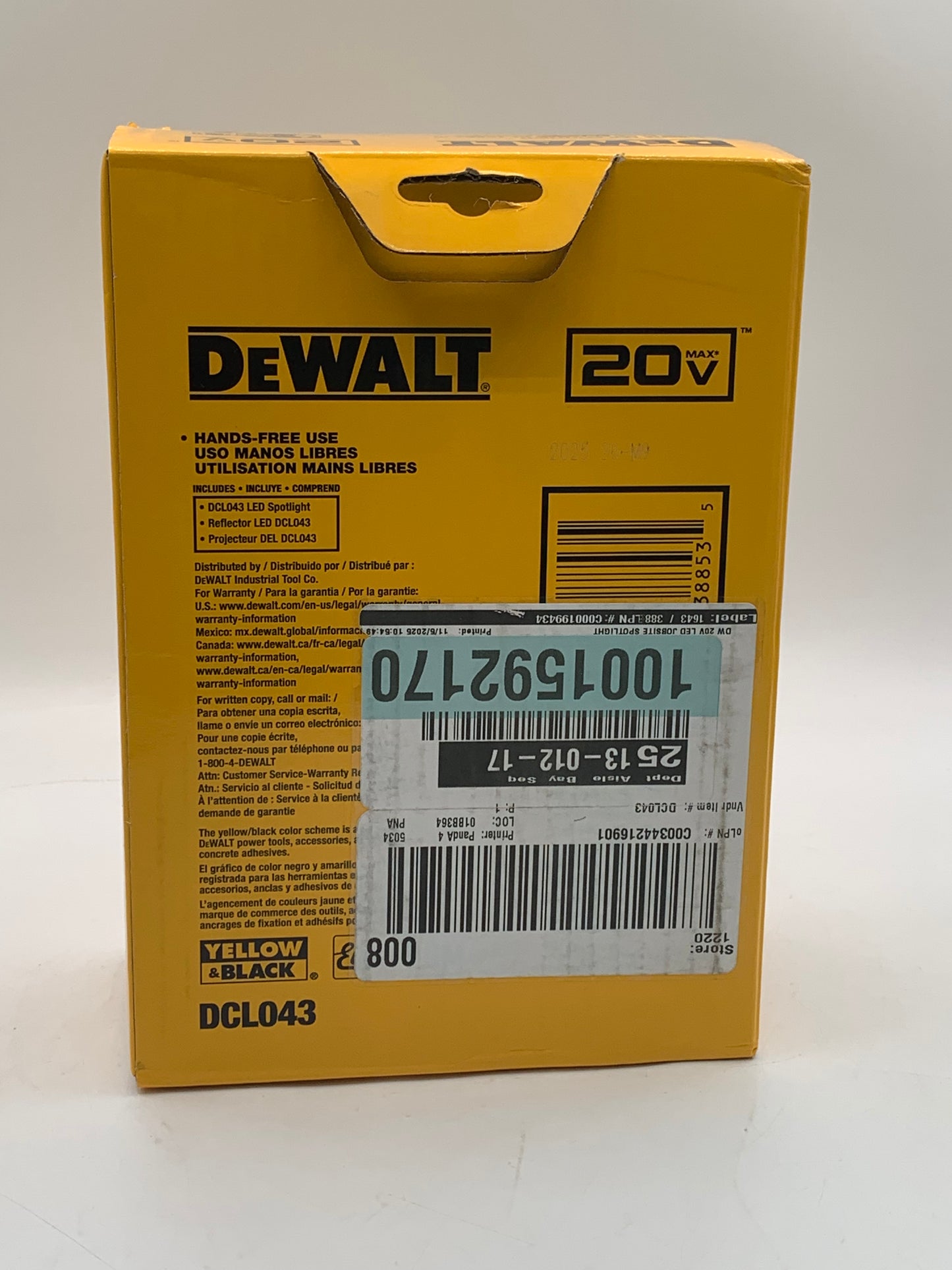 DeWalt DCL043 Cordless LED Work Light Multi-Colored