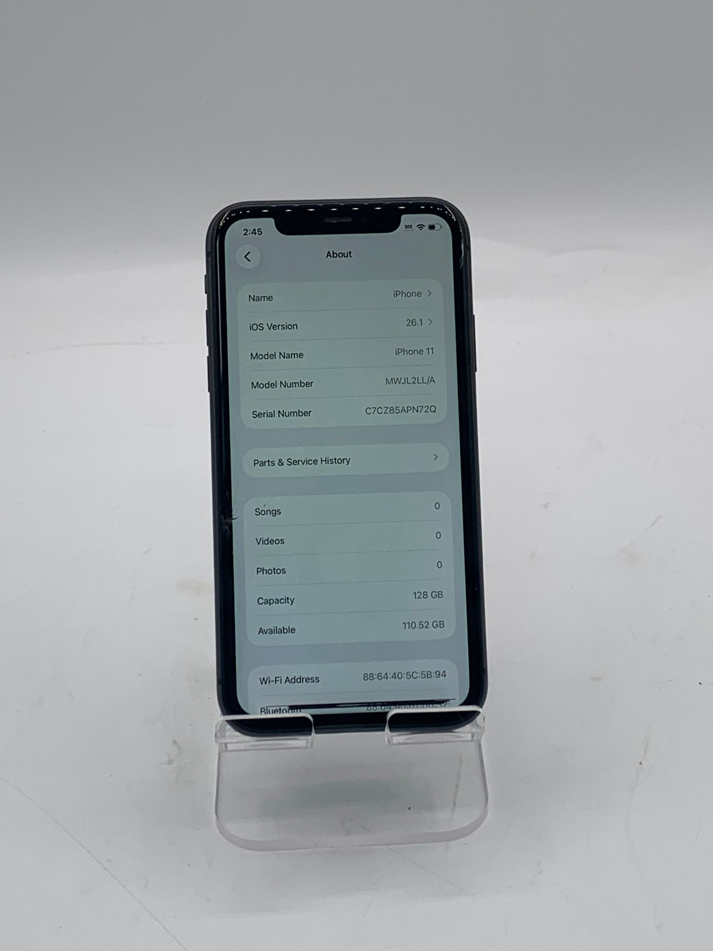 Unlocked Apple iPhone 11 128GB A2111 MWKU2LL/A Black