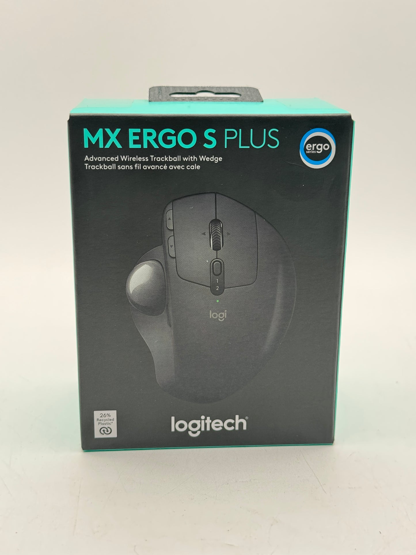 New Logitech MX Ergo S Plus Advanced Wireless Ergonomic Trackball Mouse (Black)