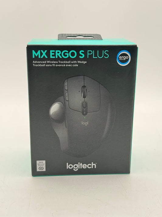 New Logitech MX Ergo S Plus Advanced Wireless Ergonomic Trackball Mouse (Black)