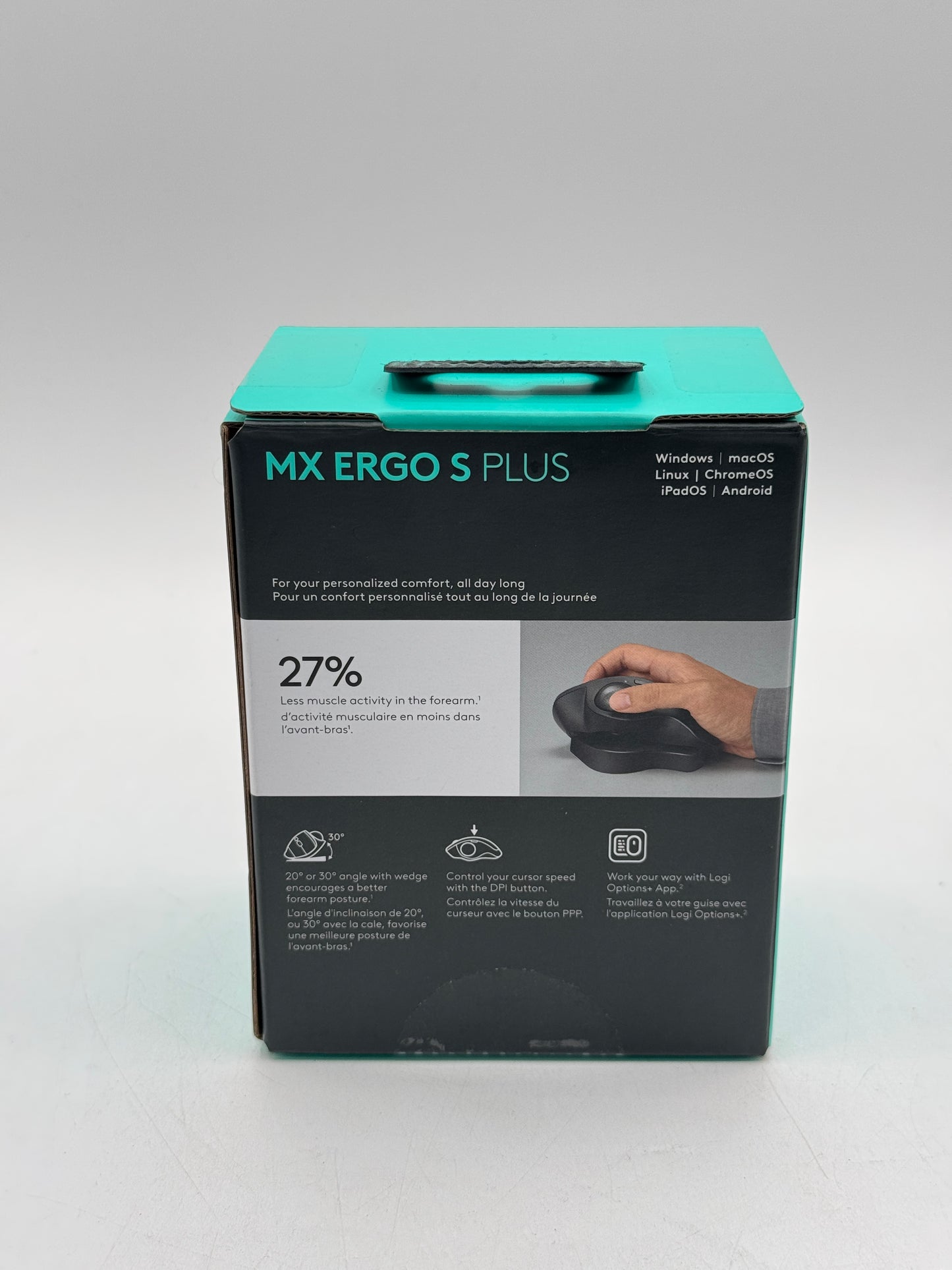 New Logitech MX Ergo S Plus Advanced Wireless Ergonomic Trackball Mouse (Black)