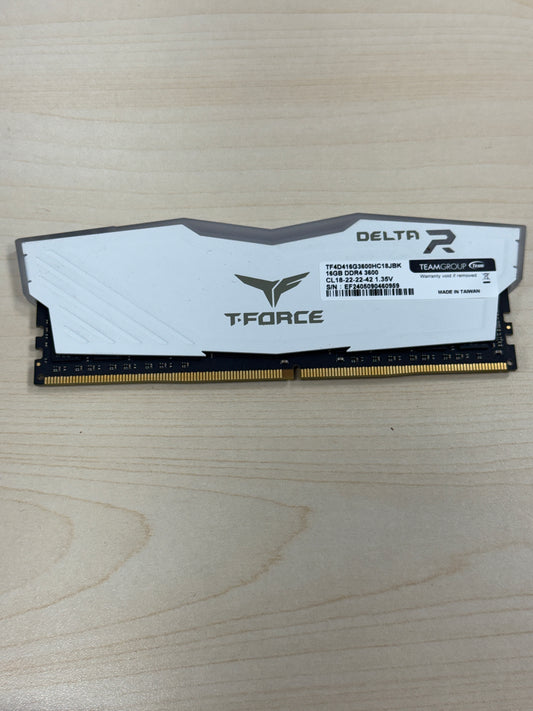 T-Force Delta R DDR4-3600 16GB DIMM White Desktop RGB RAM Kit Free Shipping