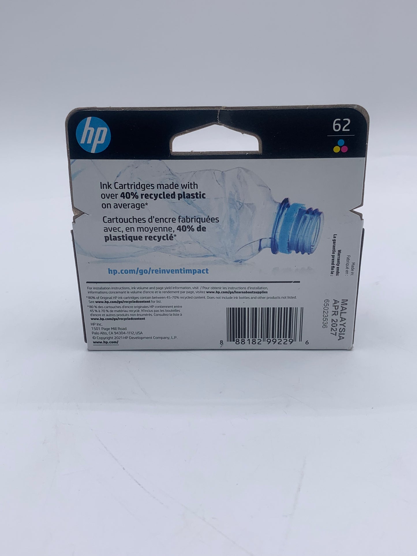 HP 62 Printer Ink Multi-Colored - New In Box