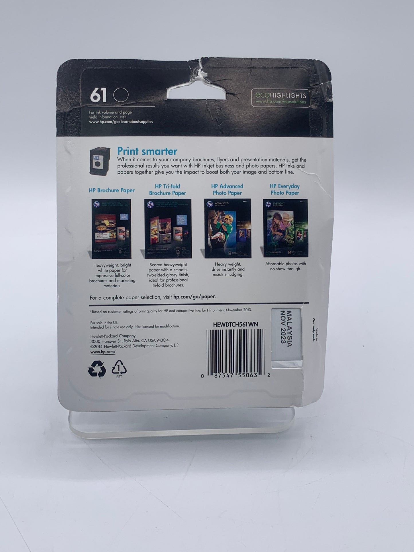 HP 61 Black Ink Cartridge - New In Box