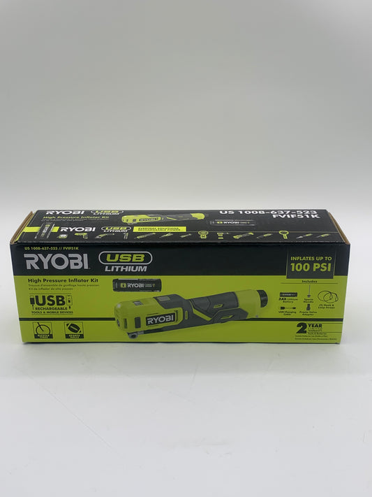 Ryobi High Pressure Inflator Kit FVIF51K with 2.0 Ah Battery - New In Box