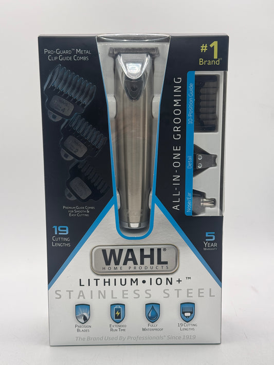 Wahl Stainless Steel Lithium-Ion Trimmer (9898) - Silver Free Shipping