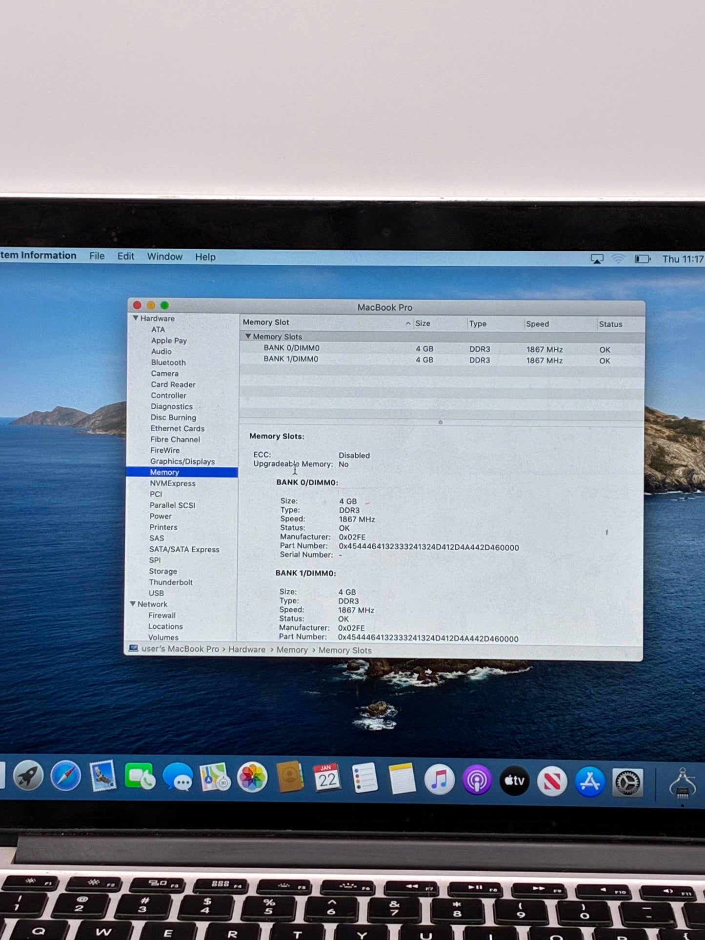 Apple MacBook Pro 13" A1502 2015 8GB DDR3 128GB SSD