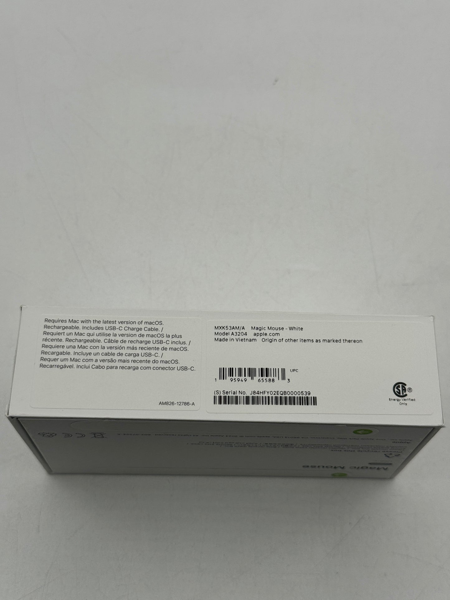 Apple Magic Mouse USB-C Multi-Touch White MXK53AM/A A3204 SEALED! Free Shipping