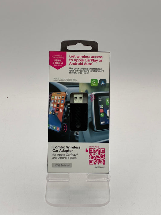 Aluratek Apple CarPlay and Android Auto Combo Wireless Car Adapter