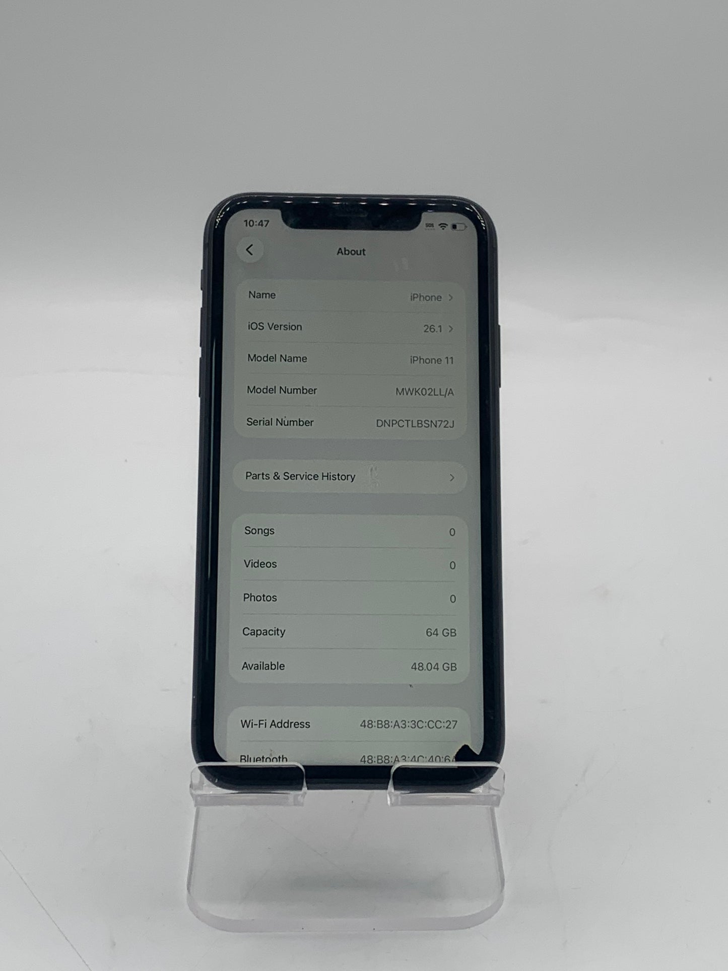 Unlocked Apple iPhone 11 6.1" 64GB A2111 MWK02LL/A Black