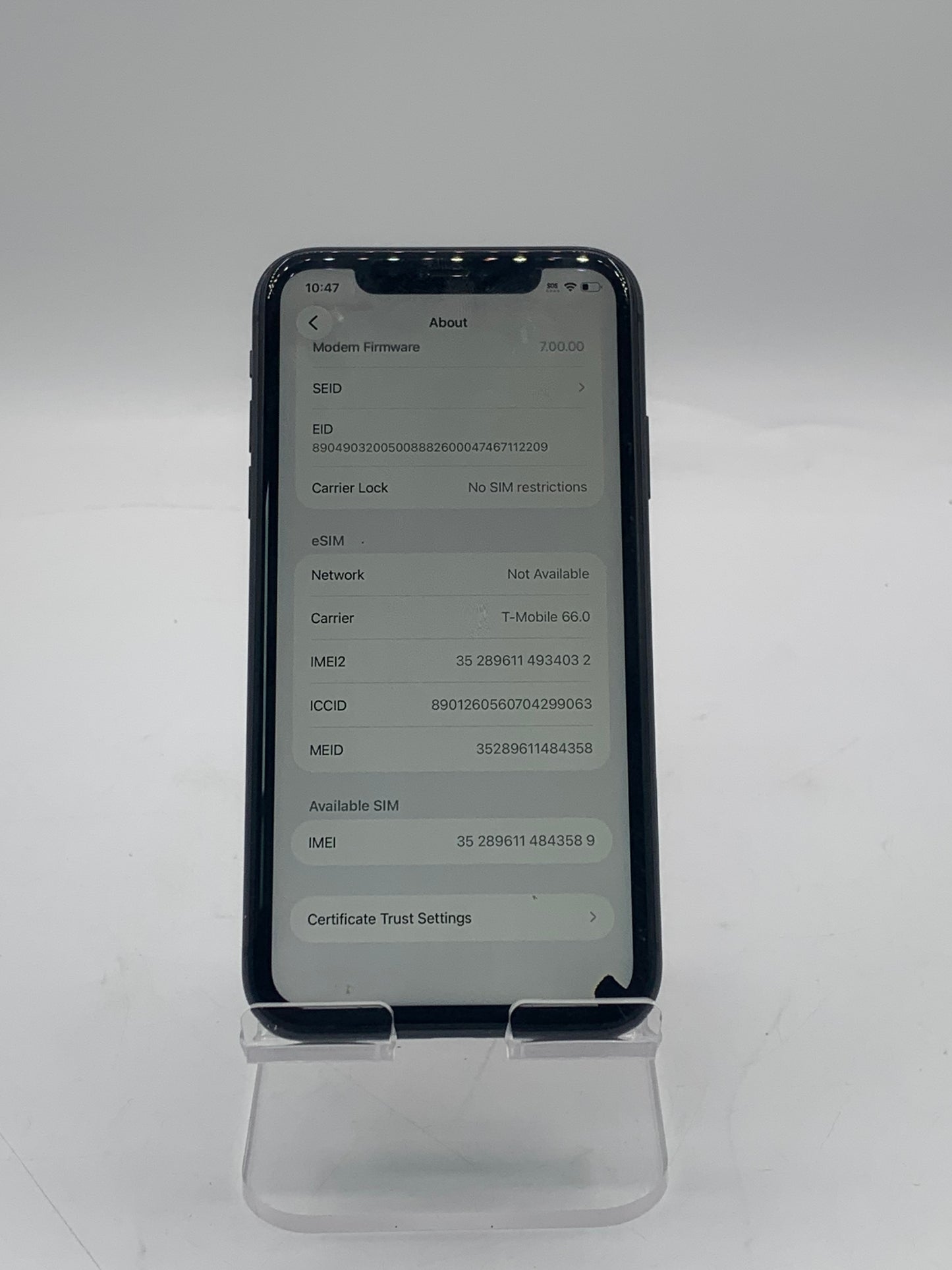 Unlocked Apple iPhone 11 6.1" 64GB A2111 MWK02LL/A Black