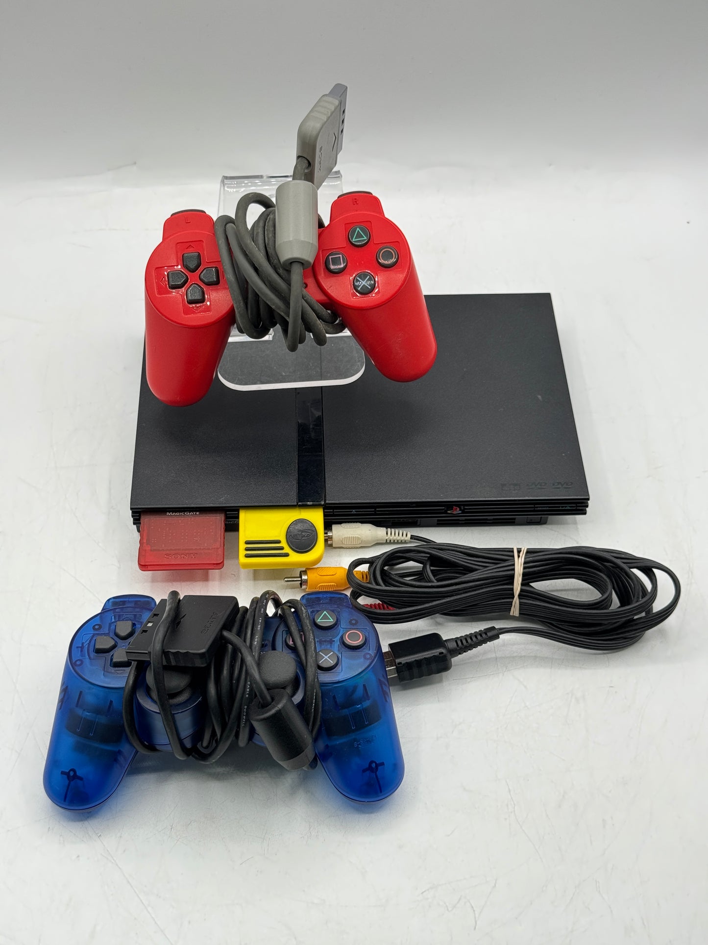 Sony PlayStation 2 Slim SCPH-79001 Console w/ 2 8GB Memory Card & 2 Controllers