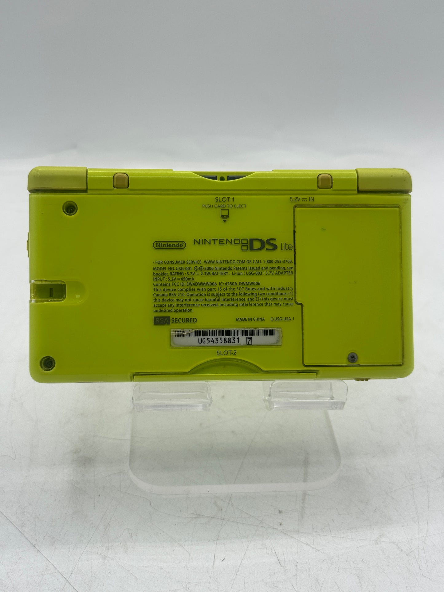 Nintendo DS Lite Console USG-001 Lime Green w/Charger and Stylus Tested Free Shipping