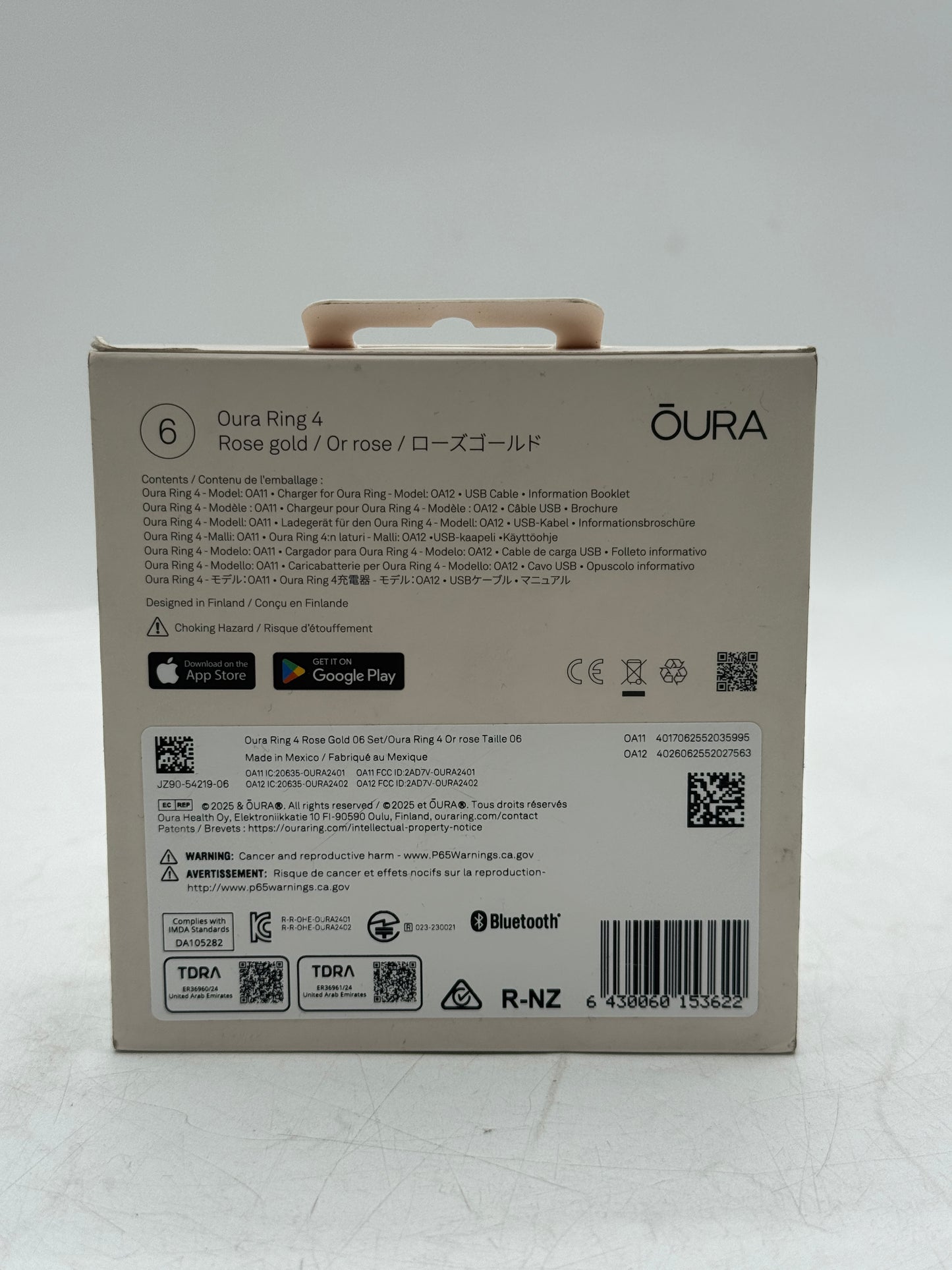 Oura Ring 4 Smart Ring Activity Tracker 4th Gen Rose Gold Size 6 BRAND NEW SEALED