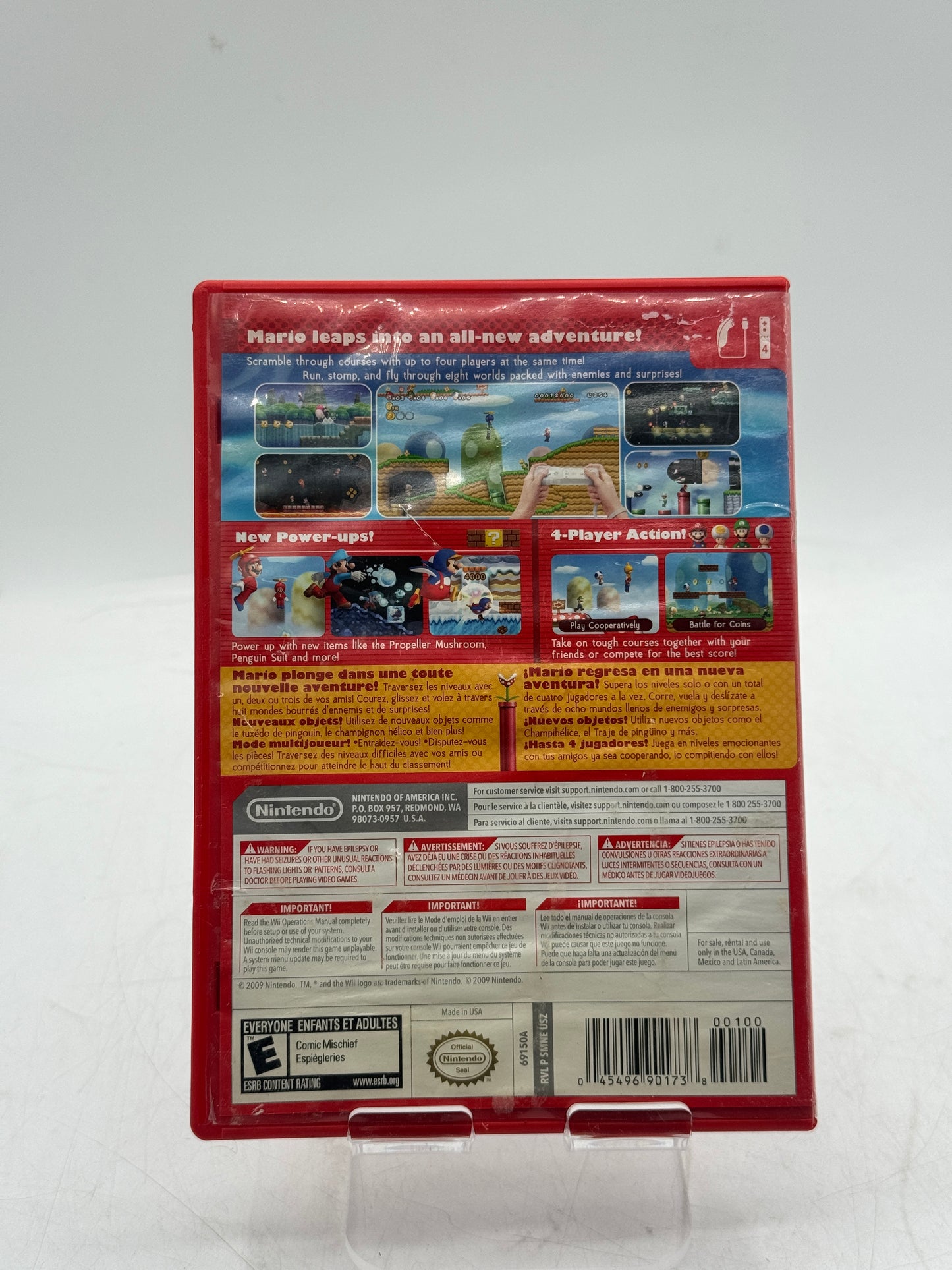 New Super Mario Bros. Wii (Nintendo Wii, 2009) CIB Case Manual Game Disc