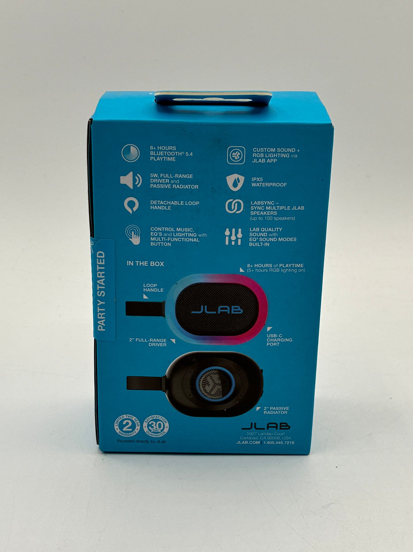 JLab Pop Party Bluetooth Speaker Black - New In Box