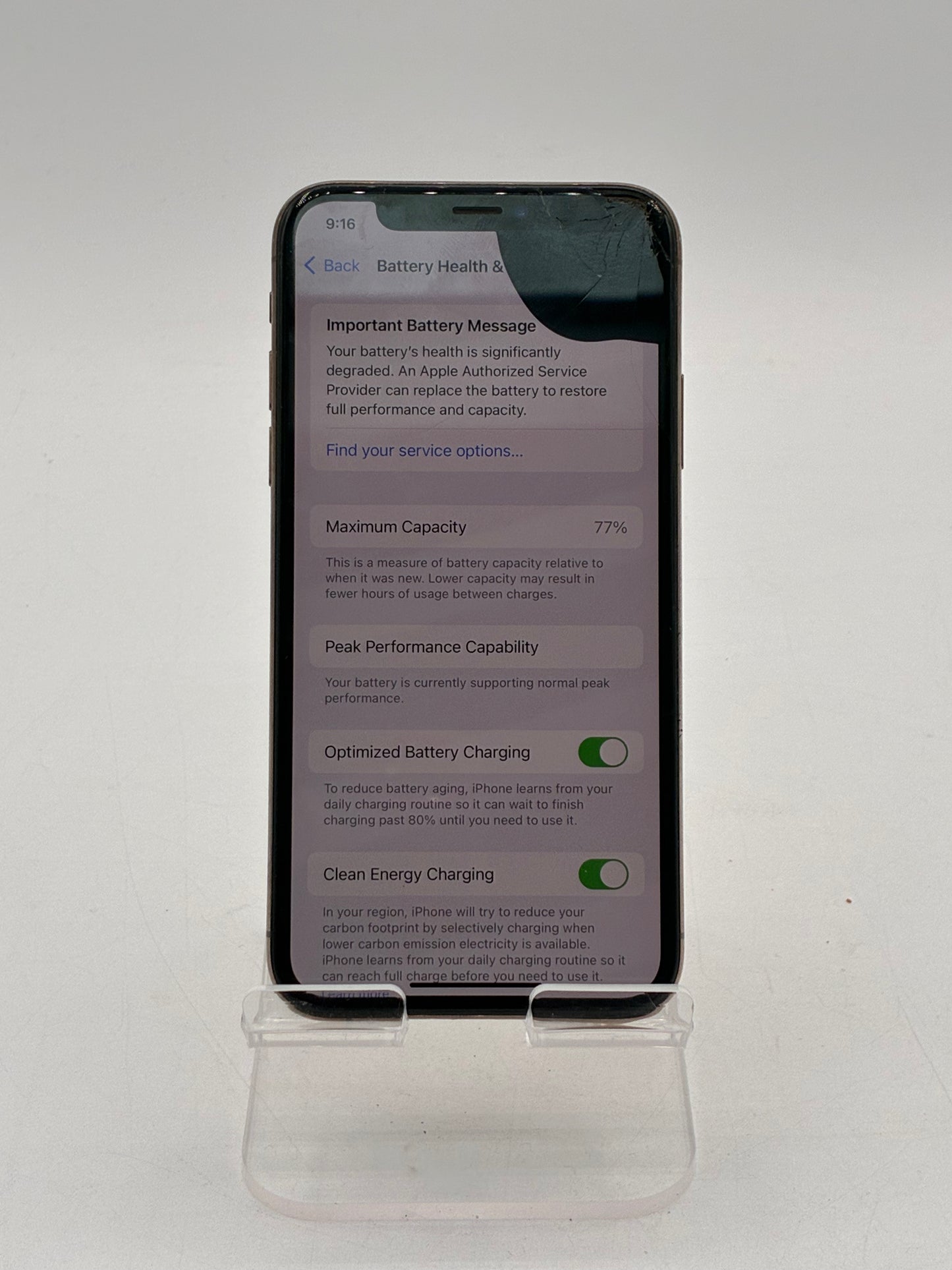 Apple iPhone XS 5.8 Inch 64GB Rose Gold Unlocked Broken