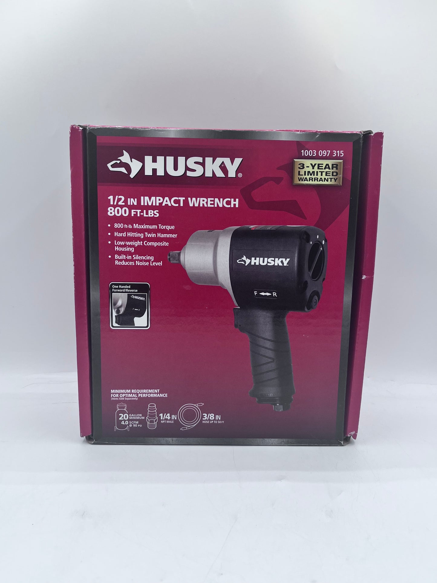 Husky 1/2 Impact Wrench 800ft-lbs Black