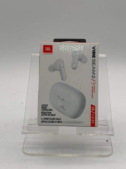 JBL Vibe Beam 2 Headphones Bluetooth White - New In Box