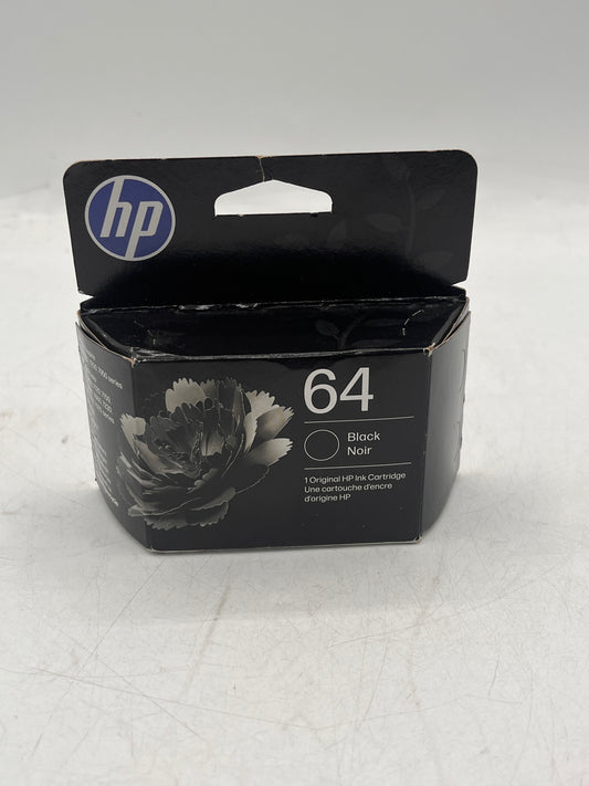 HP 64 Black Original Ink Cartridge N9J90AN#140 Free Shipping