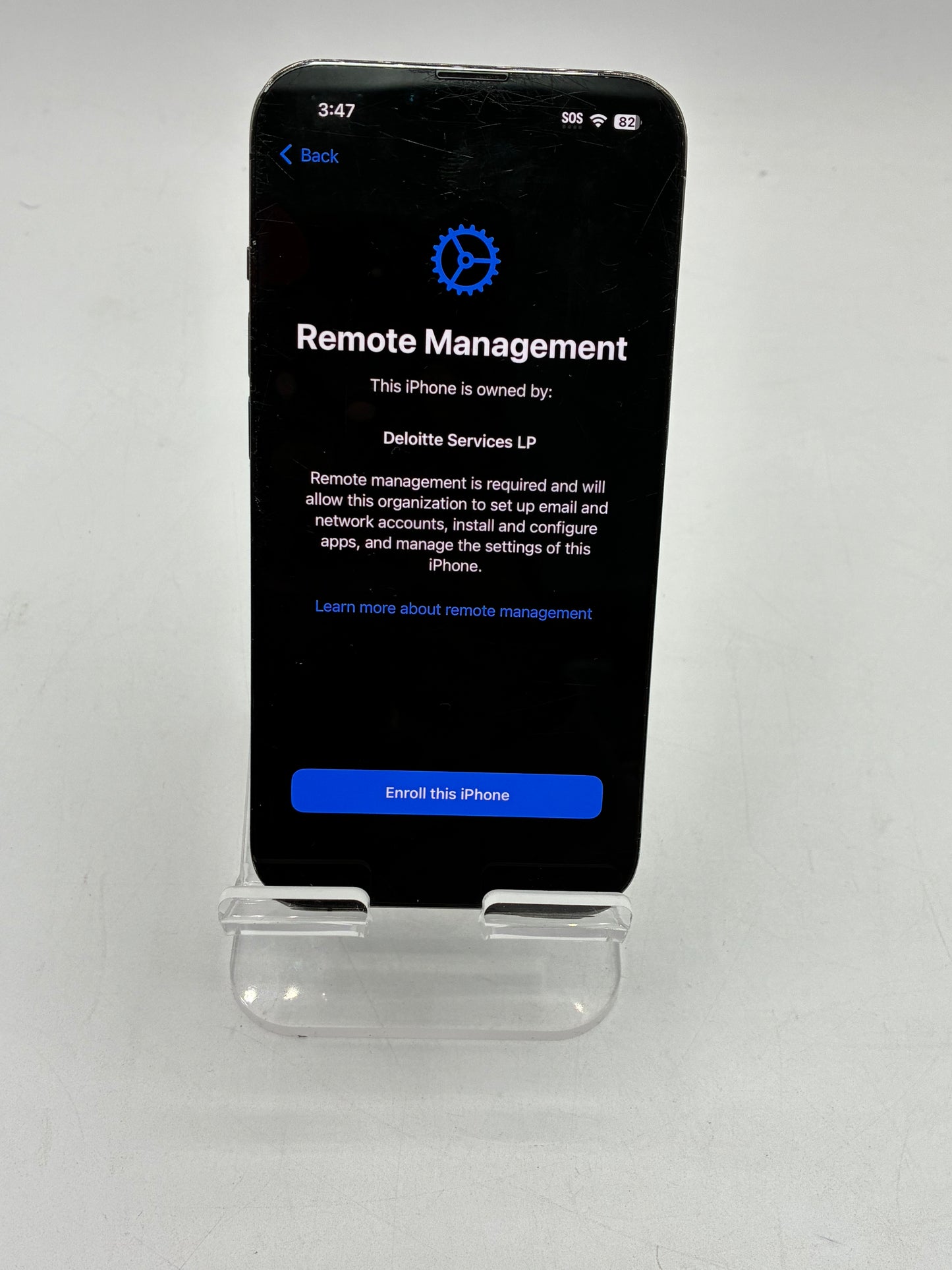 Parts Only Unlocked Apple iPhone 13 Pro 128GB 6.1” Graphite A2483 CRACKED BACK