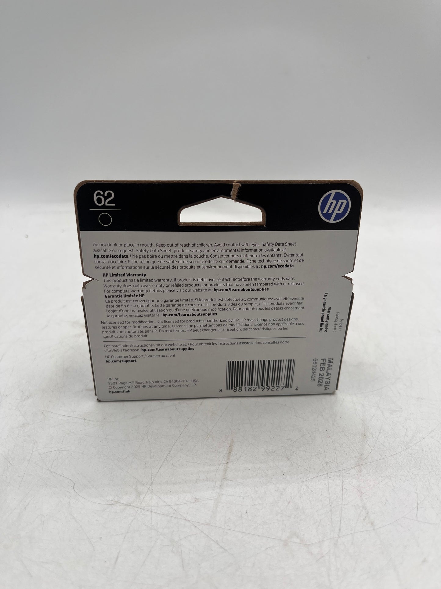 HP 62 Black Original Ink Cartridge C2P04AN#140 New In Box
