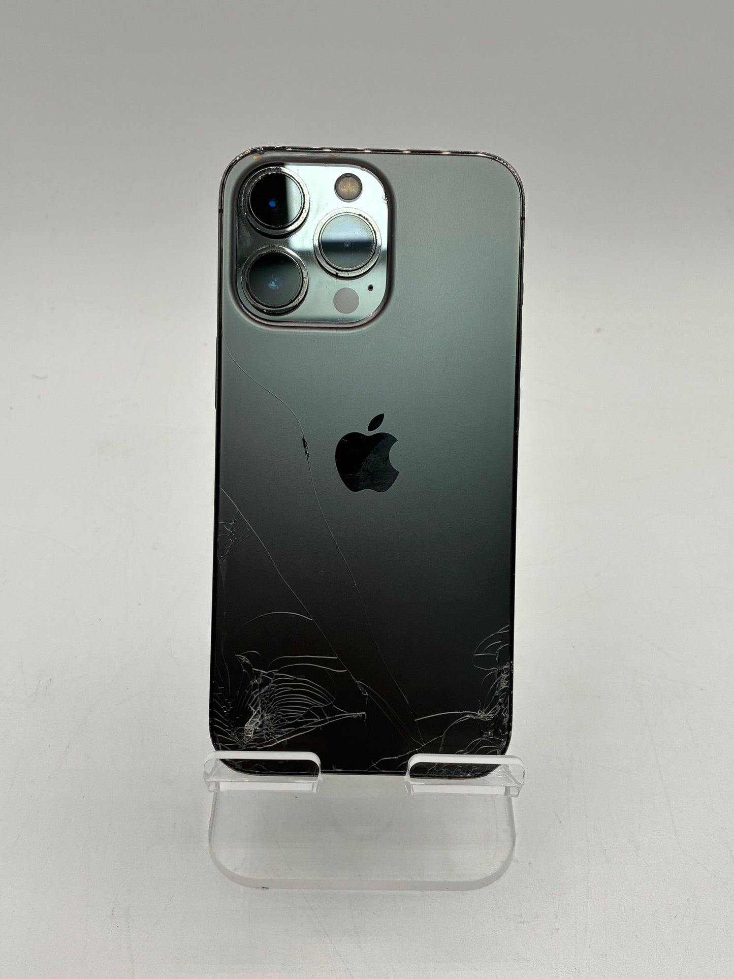 Parts Only Unlocked Apple iPhone 13 Pro 128GB 6.1” Graphite A2483 CRACKED BACK