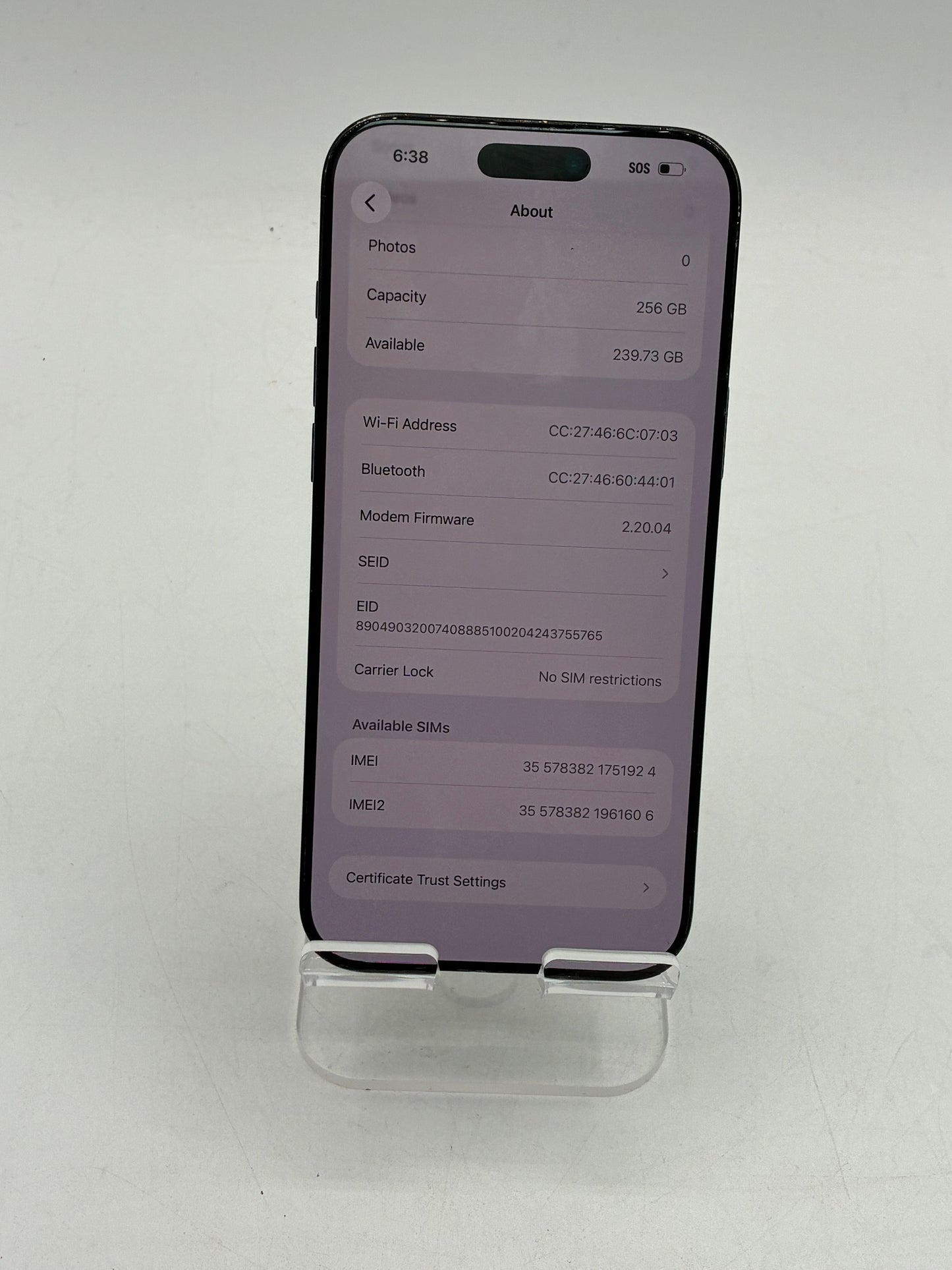 Unlocked Apple iPhone 16 Pro Max 256GB Black Titanium 95%BH Cracked Back