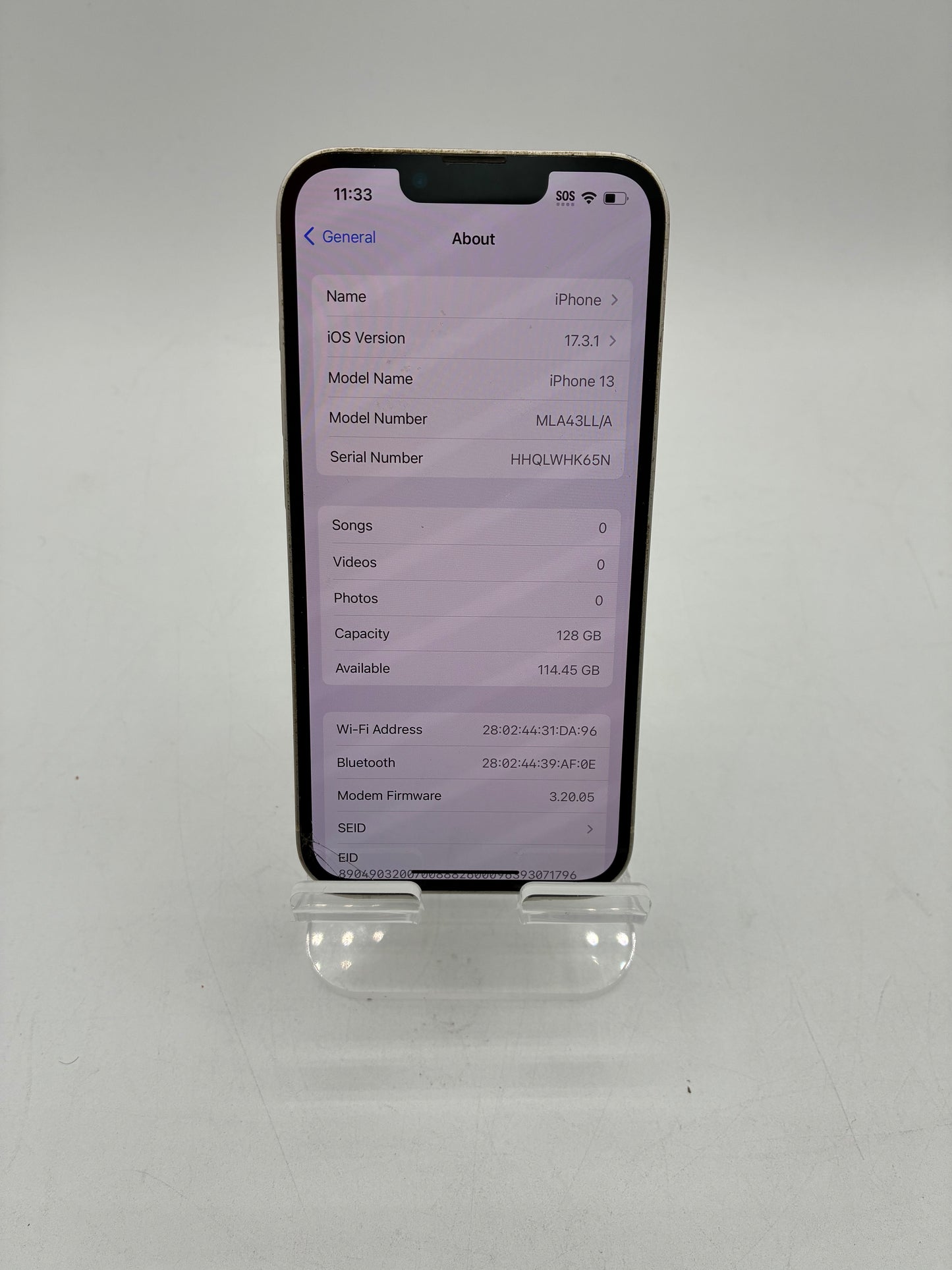 Apple iPhone 13 128 GB White UNLOCKED BH 84%