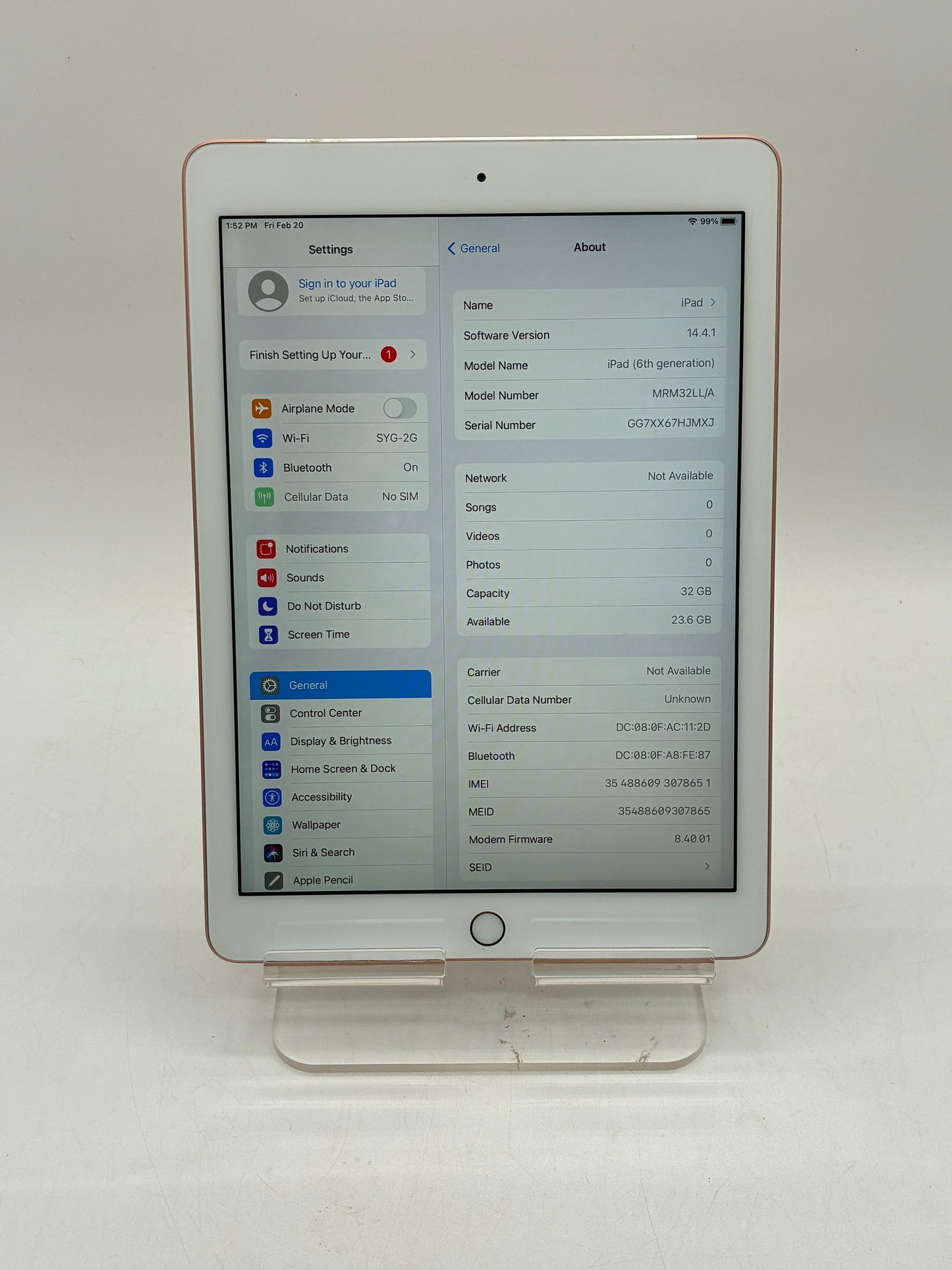 Apple iPad (6th Gen) A1954 32GB Rose Gold Tablet