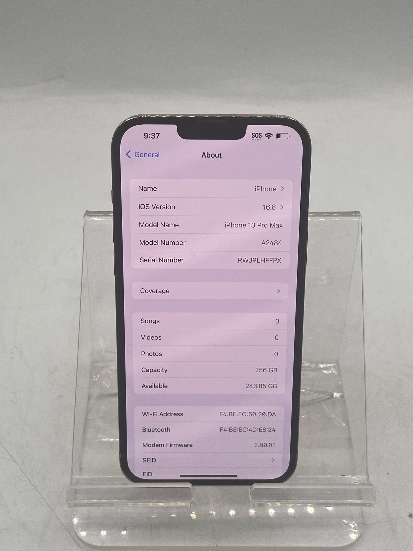 Unlocked Apple iPhone 13 Pro Max MLKU3LL/A A2484 256GB GOLD