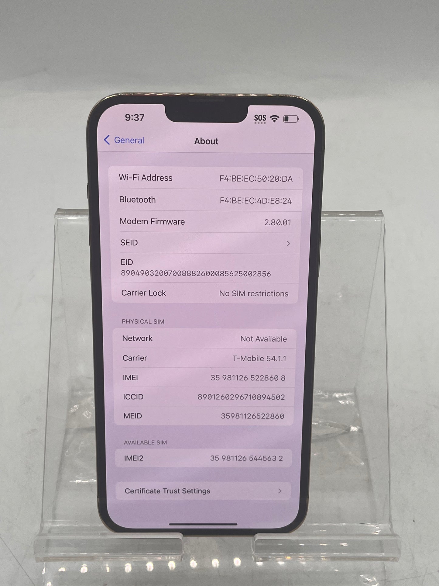 Unlocked Apple iPhone 13 Pro Max MLKU3LL/A A2484 256GB GOLD