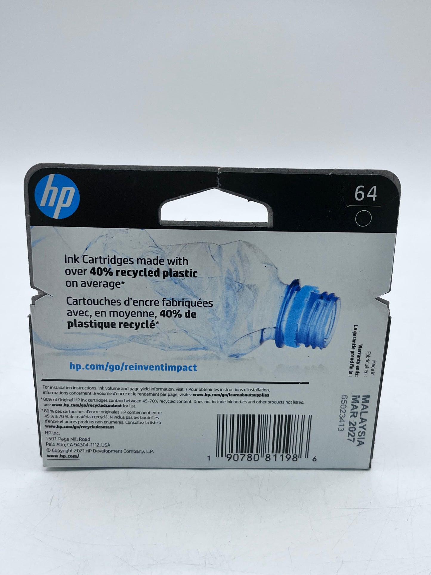 HP 64 Black Ink Cartridge Original
