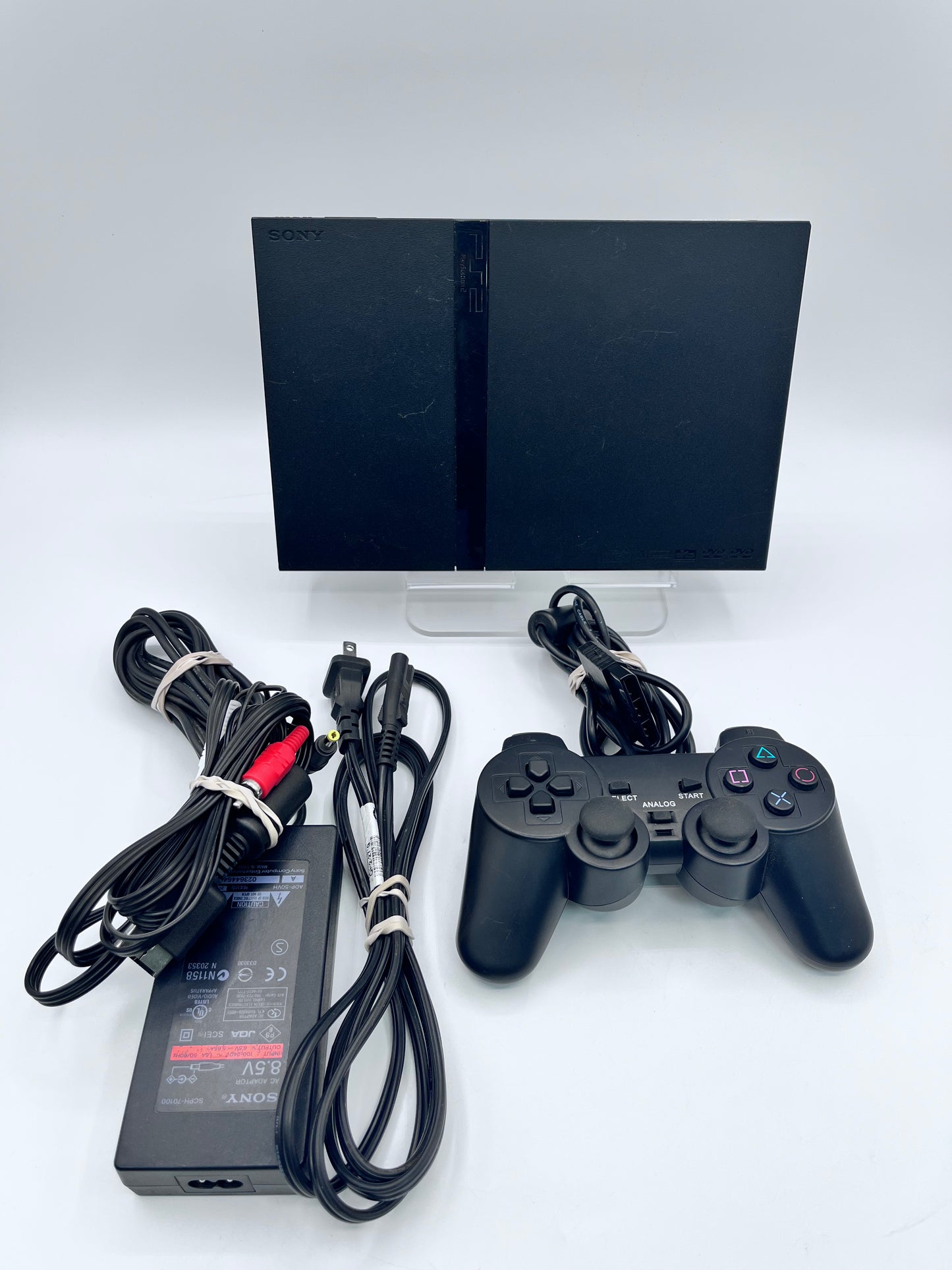 Sony PlayStation 2 PS2 Slim SCPH-77001 Black Console Bundle TESTED W/ Controller
