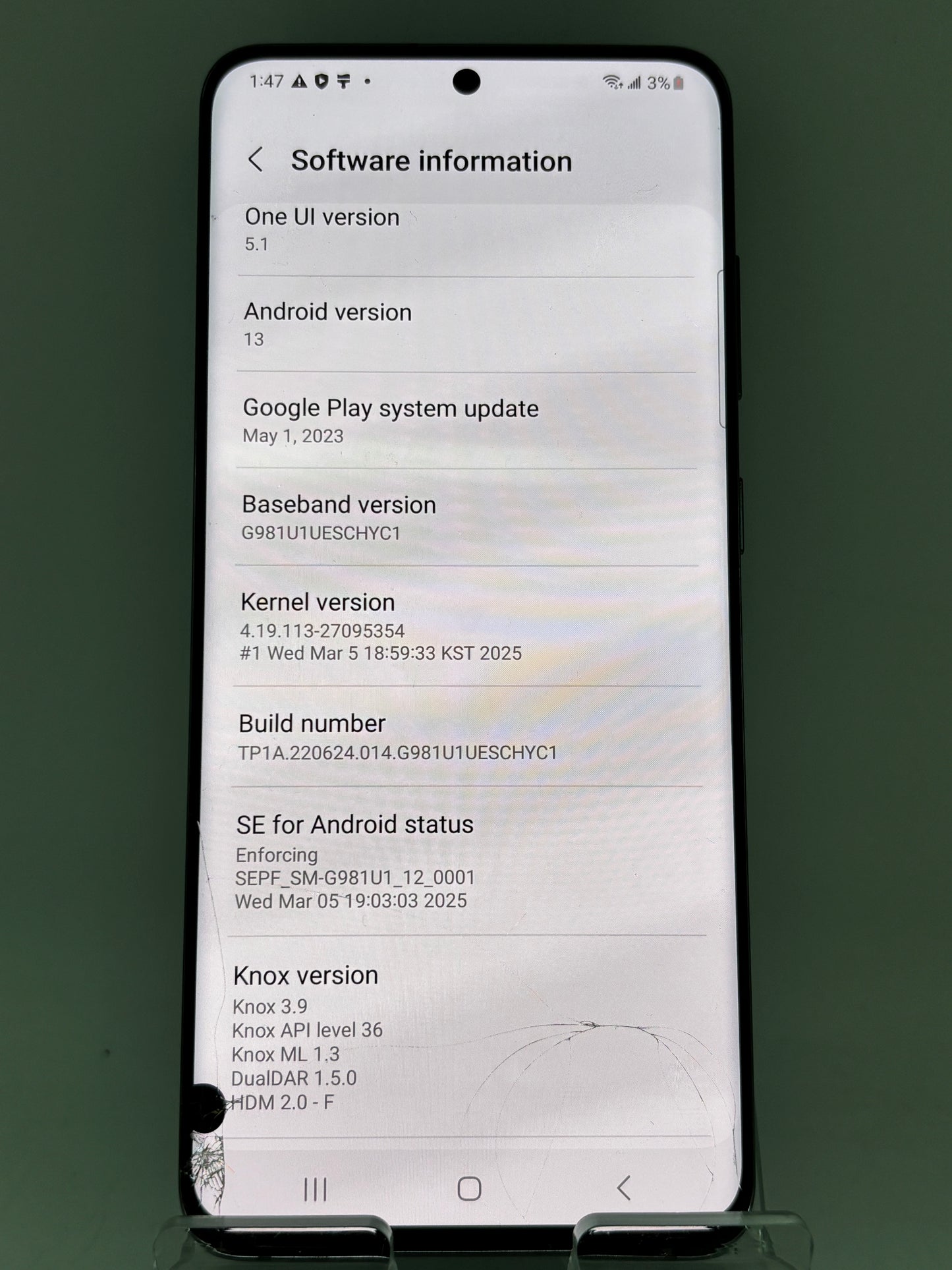 AT&T ONLY Samsung Galaxy S20 5G SM-G981U 128GB, White; Broken TouchScreen (FREE SHIPPING)
