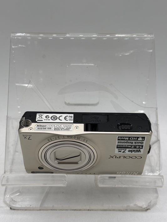 Nikon COOLPIX S6000 14.2MP Digital Camera, Silver--TESTED
