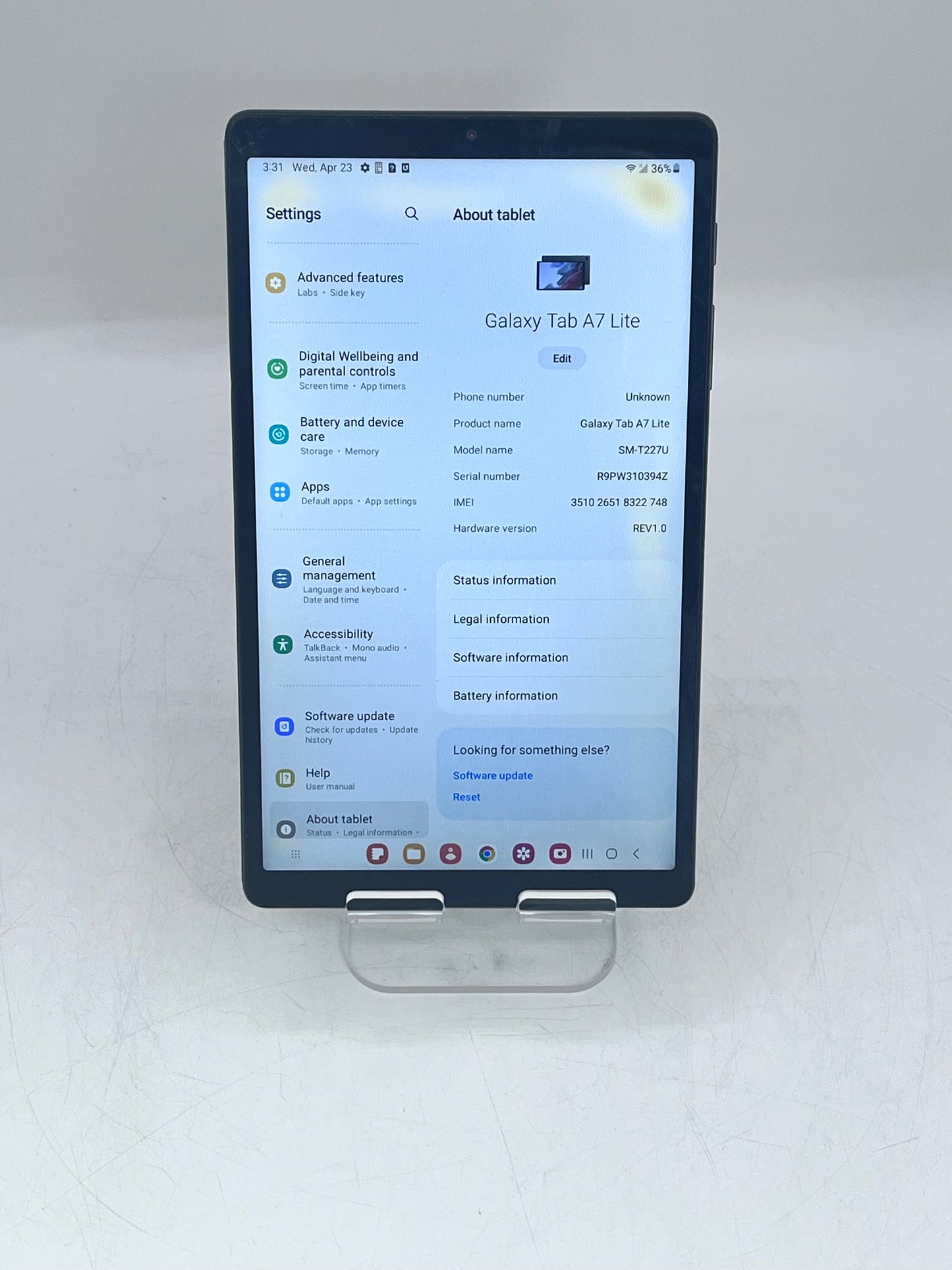 Samsung Galaxy Tab A7 Lite - 64GB - Dark Gray SM-T220NZAFXAR