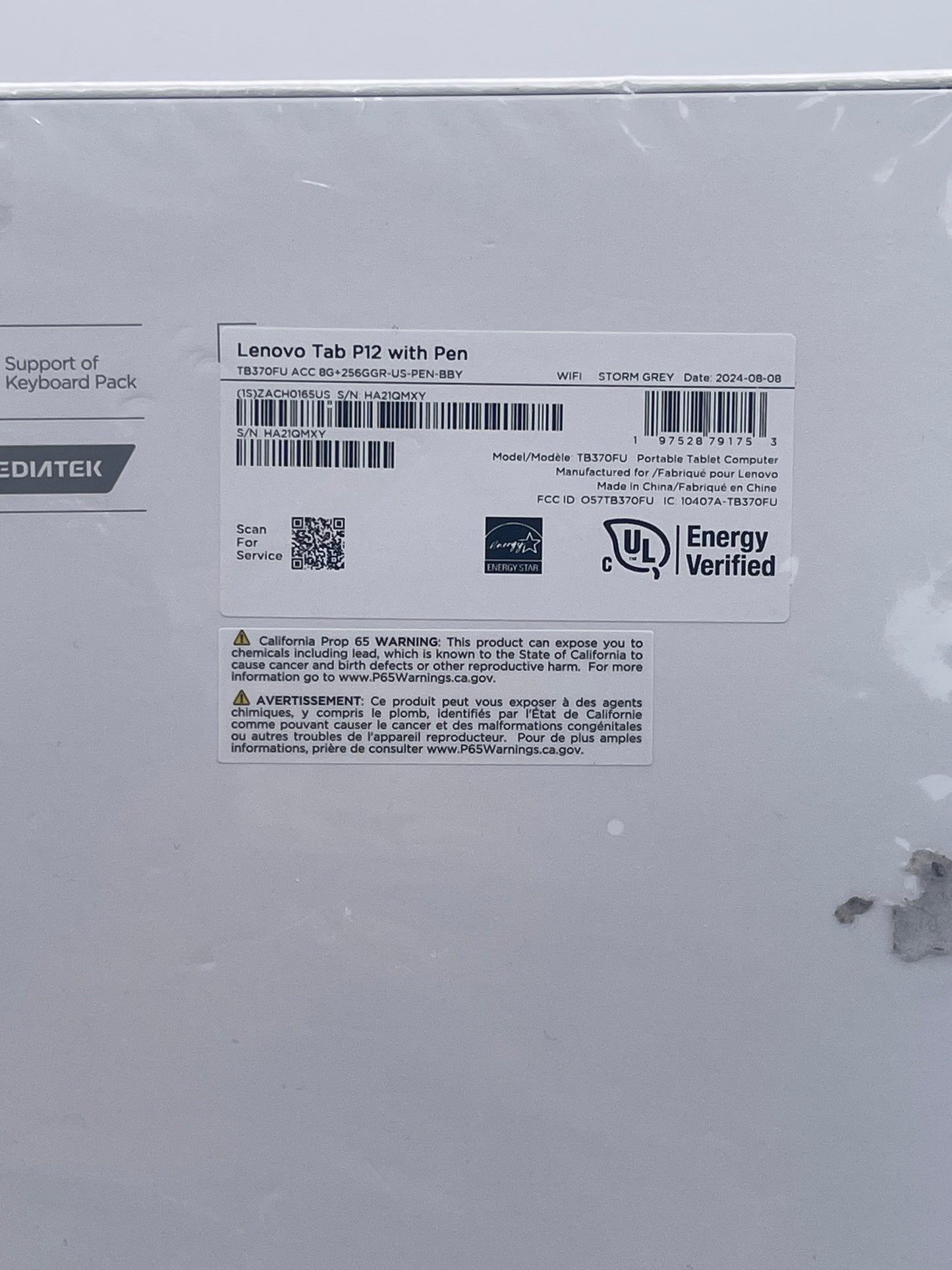 Lenovo - Tab P12 with Lenovo Tab Pen Plus - ZACH0165US - Storm Grey New Sealed