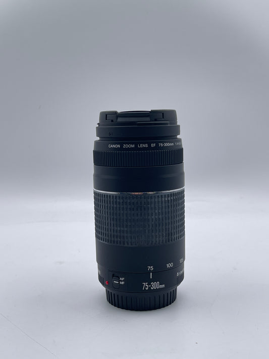 Canon EF 75-300mm f/4-5.6 III USM Lens with Caps Excellent Condition Free Shipping