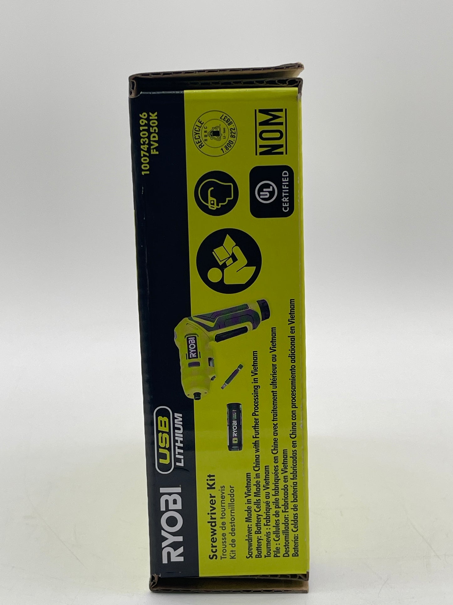 Portable USB Ryobi Lithium-Ion Dual LED Screwdriver Kit Cordless Power FVD50K Free Shipping
