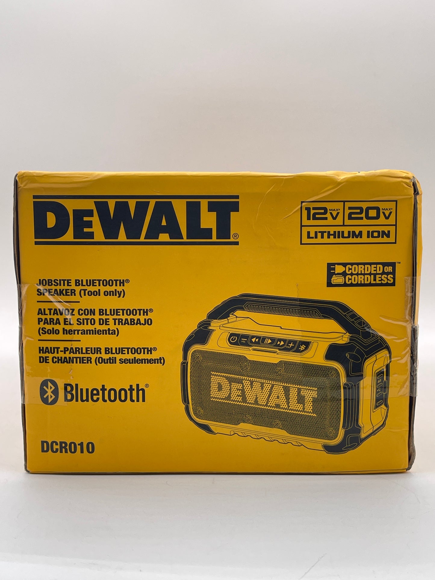 DeWalt DCR010 12V/20V MAX Jobsite Bluetooth Speaker - New In Box Free Shipping