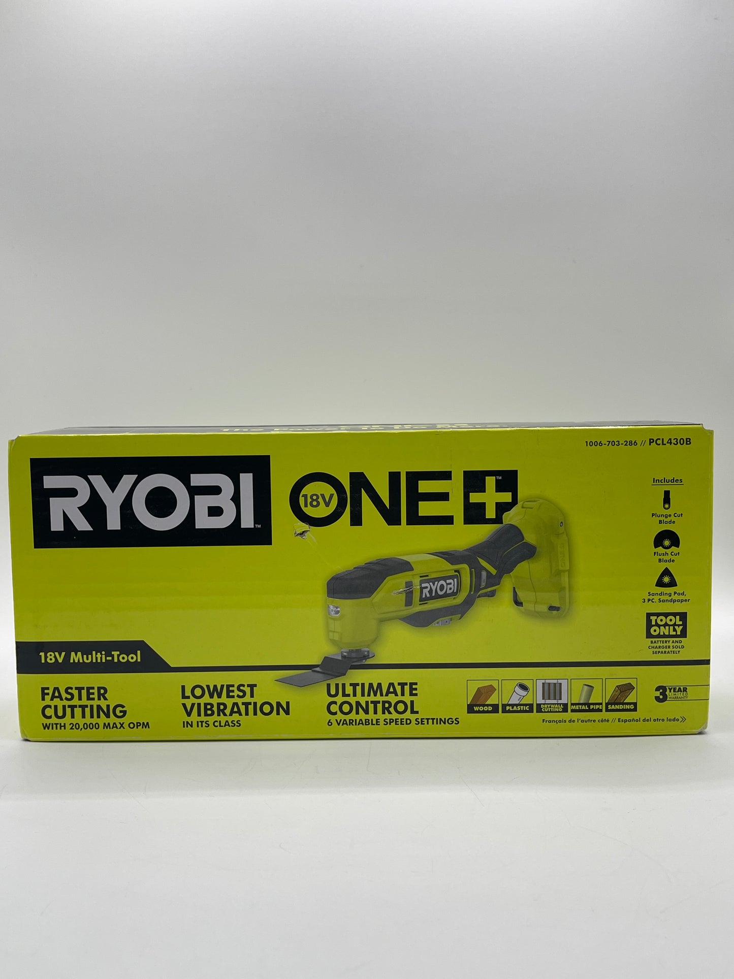 NEW RYOBI PCL430B - 18V Cordless Oscillating Multi-Tool (Tool Only) Free Shipping!