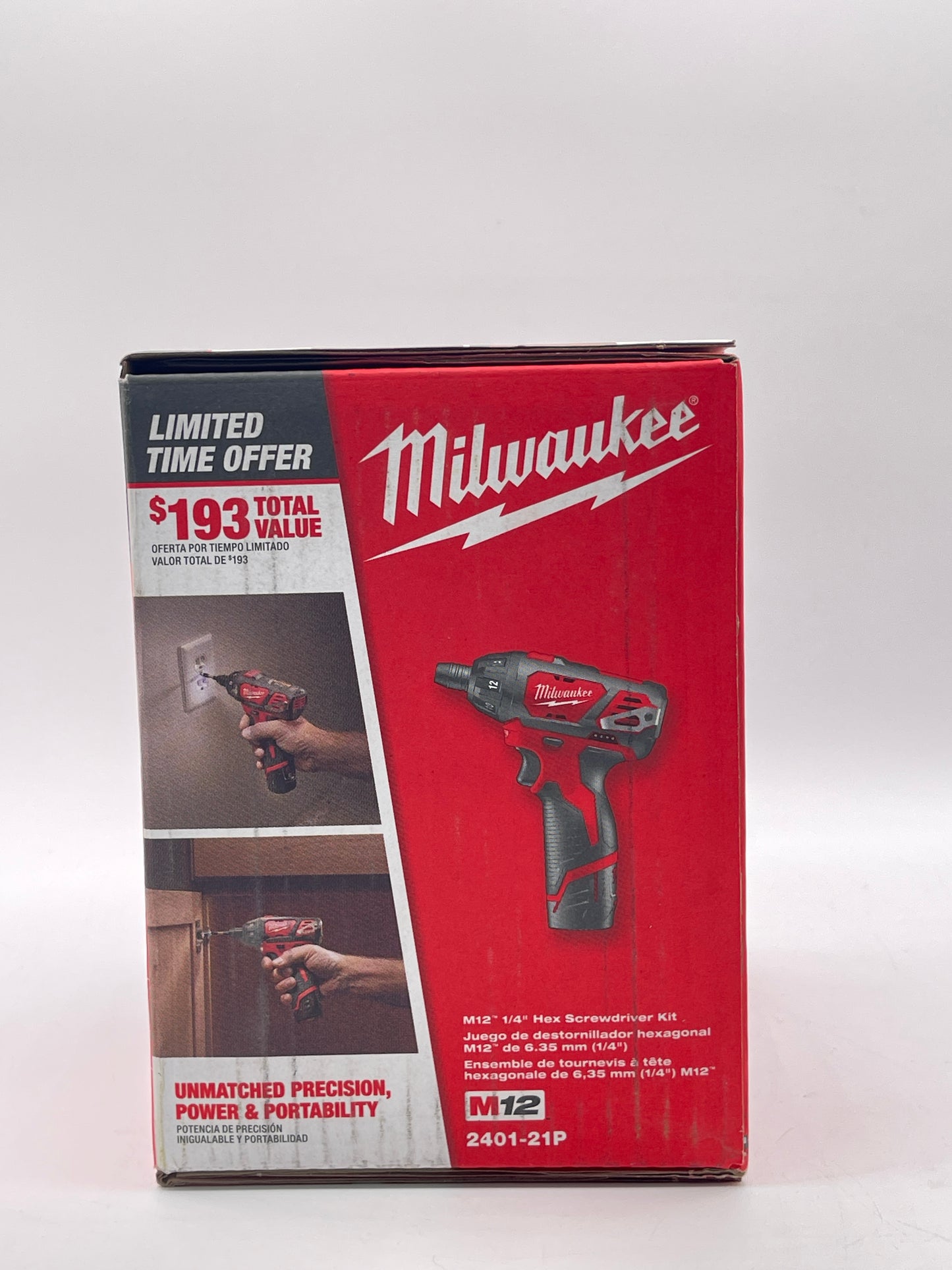 Milwaukee M12 Cordless 1/4" Hex Screwdriver 2401-21P W/Battery and M12 Charger